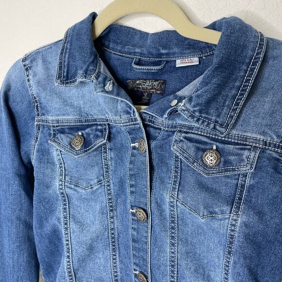 Silver Jeans Evelyn9166 Kids Denim Jacket size Large/12 - Picture 3 of 4